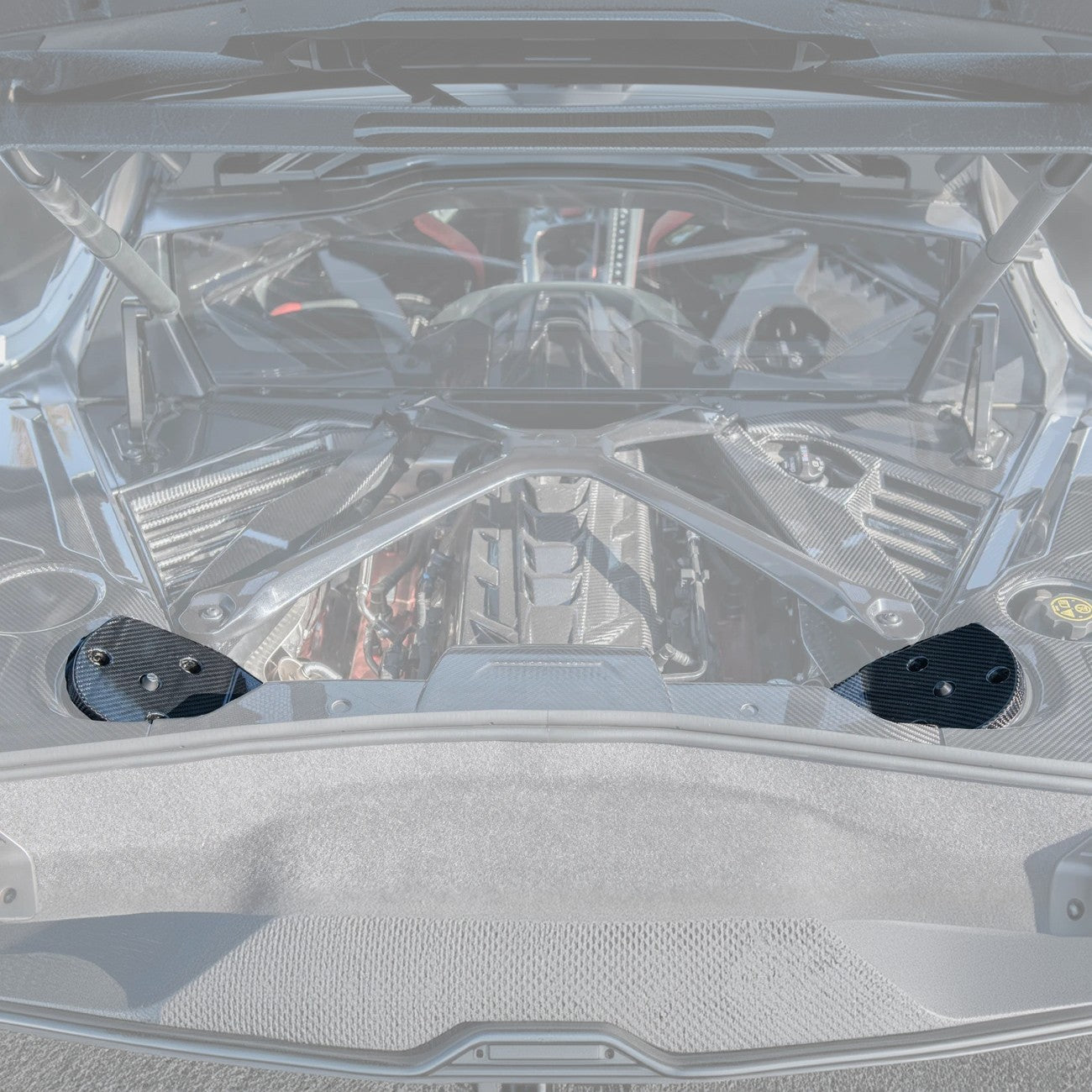 EOS C8 Corvette Dry Carbon Fiber Engine Bay Struct Covers - Mag Ride