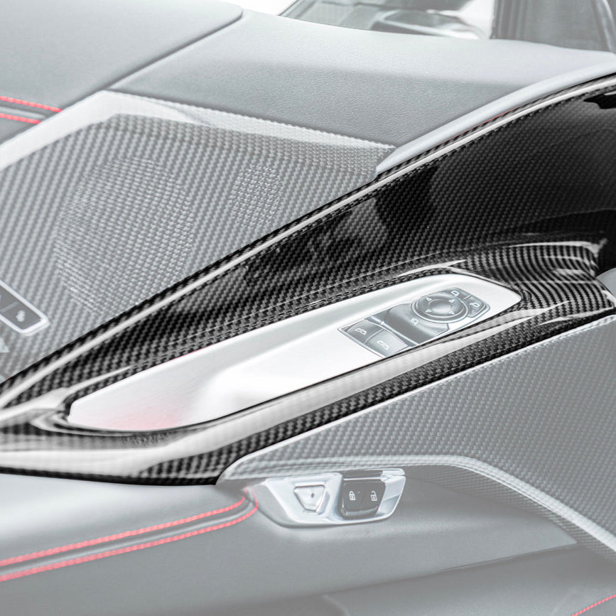 EOS C8 Corvette Dry Carbon Fiber Window Switch Trim - Window Switch Trim Cover