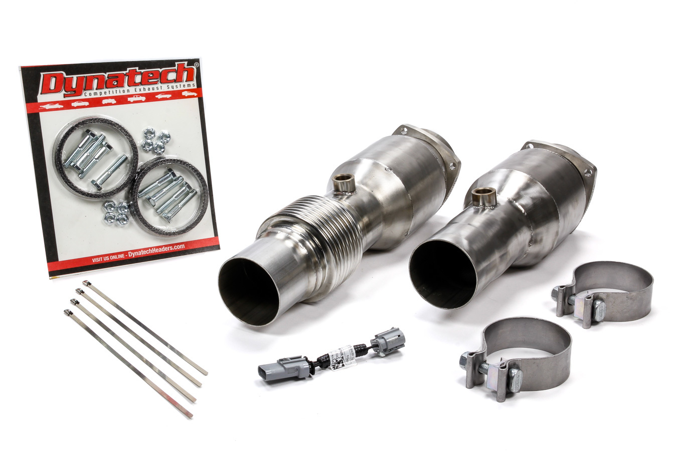 Dynatech Intermediate Pipes, SuperMAXX, 2-3/4" Dia. Catted, Stainless, Natural, Dynatech Exhaust, Chevy Camaro 2016-17,
