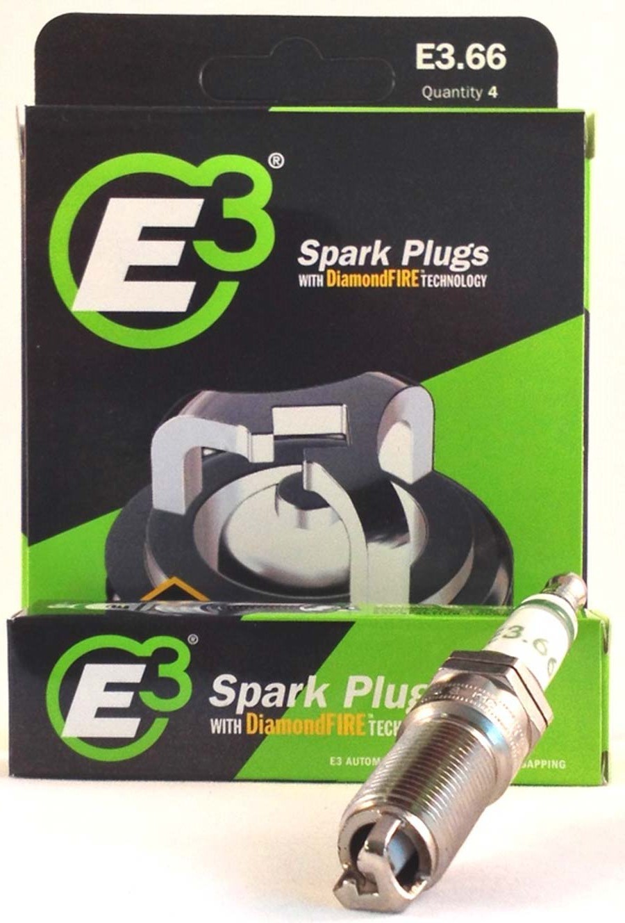 E3 Spark Plugs Spark Plug, Diamond Fire, 14 mm Thread, 1" Reach, Tapered Seat, Resistor, Each