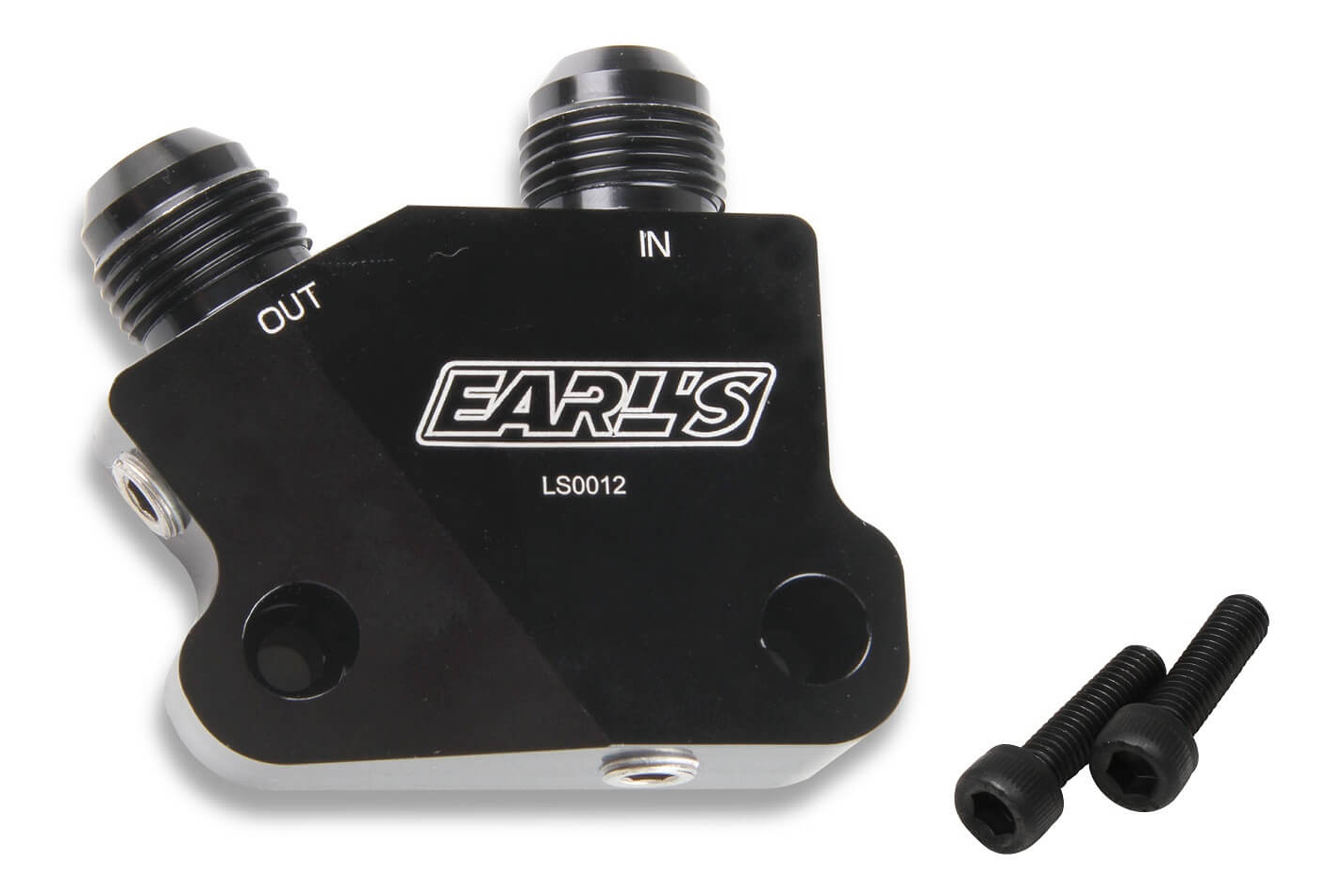 EARLS Side Mount Oil Cooler Adapter - GM LS-Series - 1/8 in NPT Female Ports