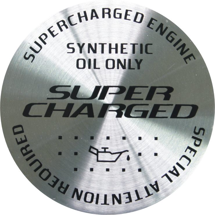 Oil Cap Emblem Round 37.5mm Supercharged Engine, Corvette, Camaro SS