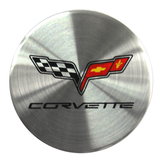 Oil Cap Emblem Round 37.5mm C6 Corvette Flag Emblem