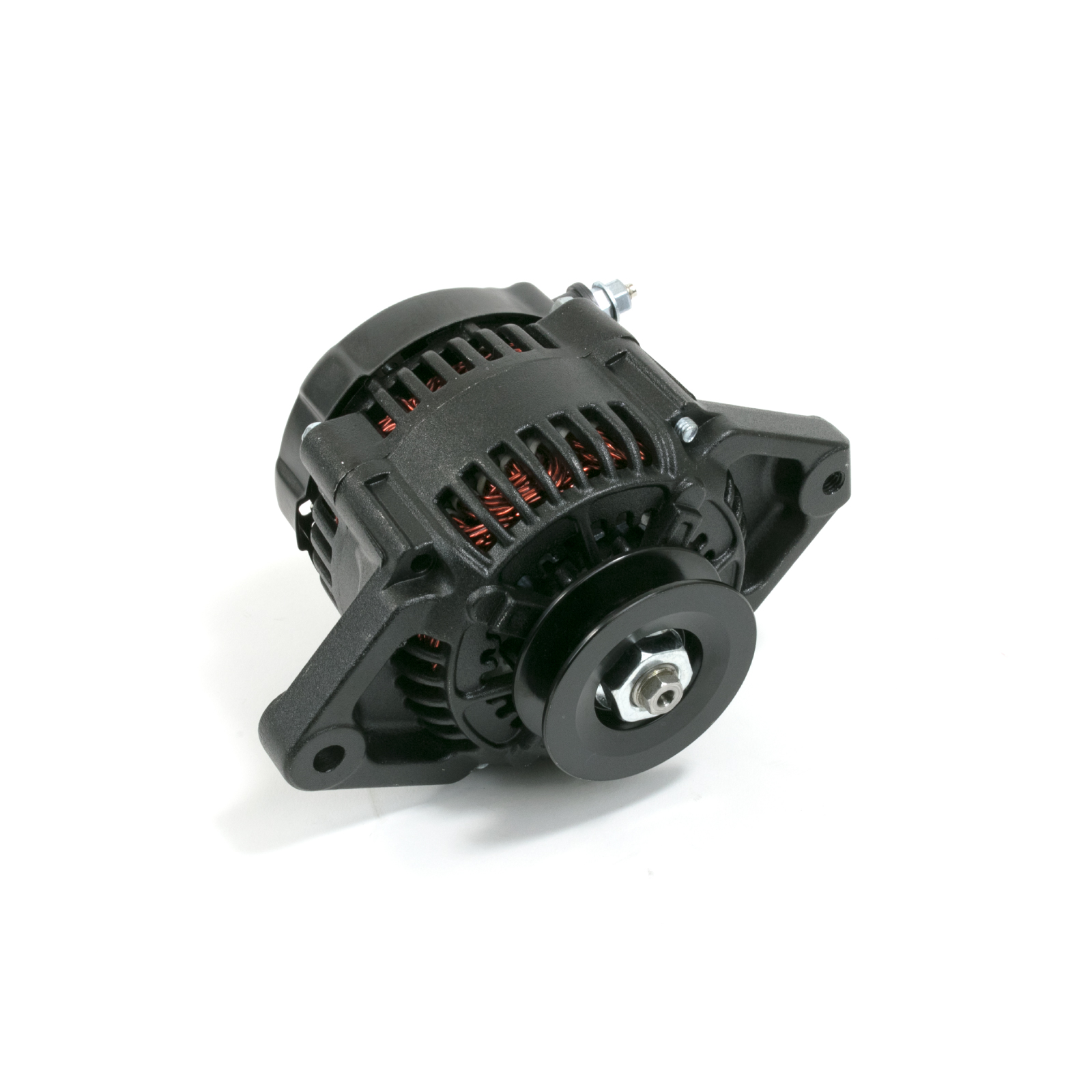 Black Denso Race Style 90 Amp Alternator with V-Belt Pulley