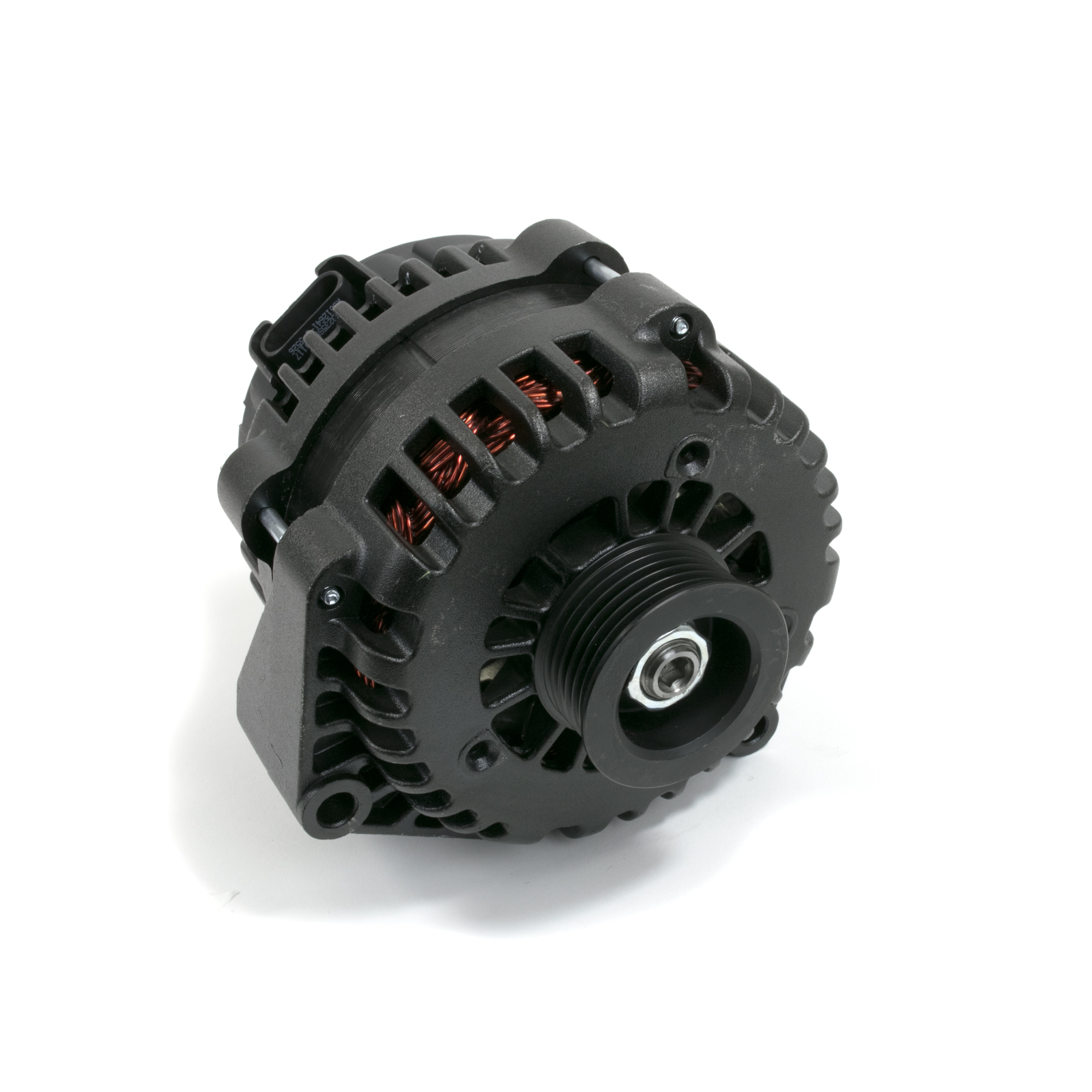 Black GM AD244 Style 220 Amp Alternator with Serpentine Pulley