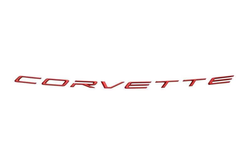 Corvette Script Rear Emblem in Edge Red [C8 Corvette]