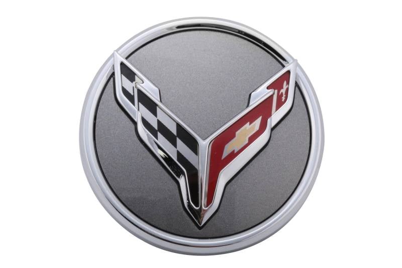 C8 Corvette Gray Center Cap with Chrome Trim