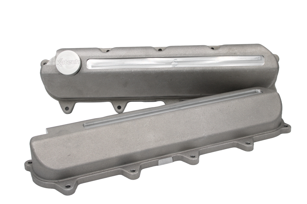 Katech Gen 5 Cast Aluminum Valve Covers, Wet Sump Slotted