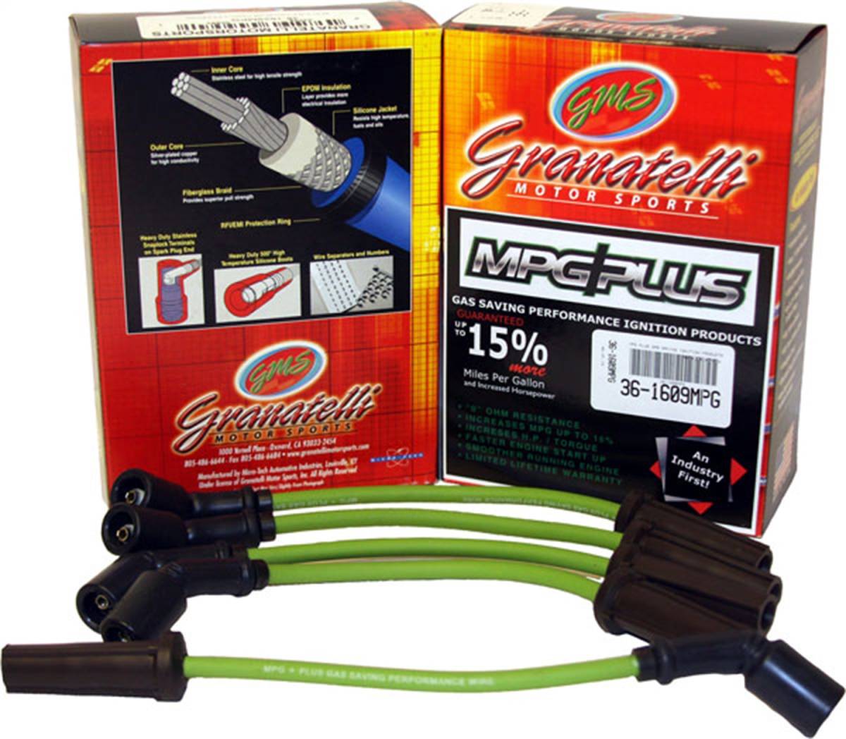 Granatelli MPG Plus 0-Ohm Spark Plug Wires for 2005-2009 Buick - 36-1851MPG