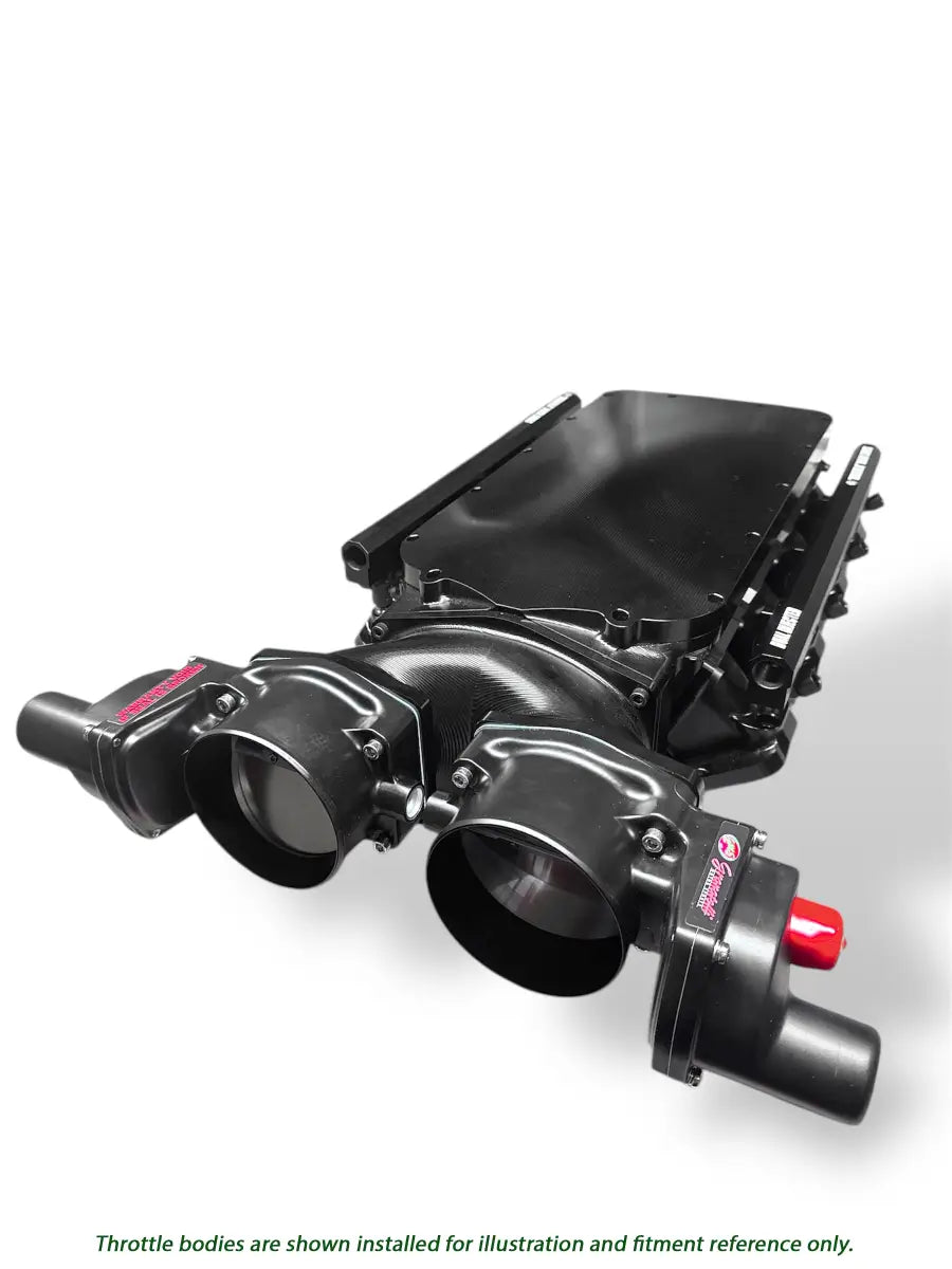 Granatelli MEGAZILLA Black Billet LS Intake Manifold - Twin 103mm - 980103