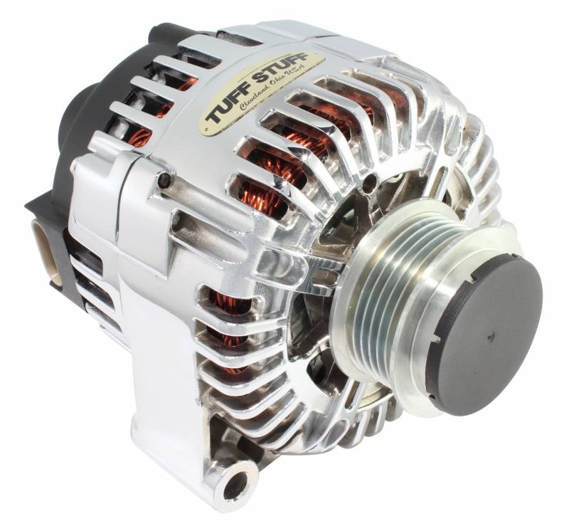 C5, C6 Corvette Chrome Alternator, 2004-2013 OEM Wire, 6 Groove Clutch Pulley Chrome