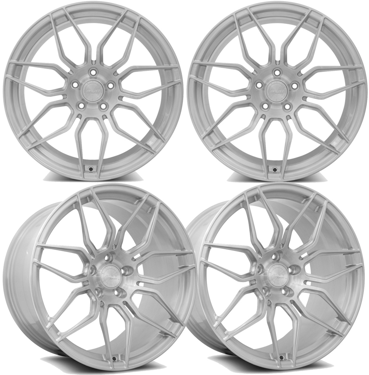 20-23+ C8 Corvette F024 19x8.5" & 20x11" Forged Wheels Front & Rear Brushed Clear