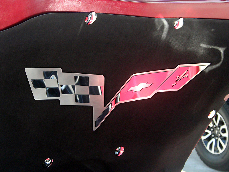 Corvette Hood Panel Badge C6 Crossed Flags for factory hood pad 2005-2013 C6 all