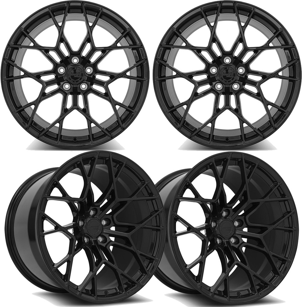 20-25+ C8 Corvette F26 19x10" & 20x12" Forged Wheels Front & RearGloss Black , M