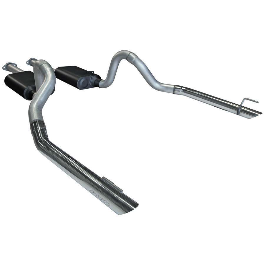 Flowmaster Exhaust System, American Thunder, Cat-Back, 2-1/2" Tailpipe, 2-1/2" Tips, Steel, Aluminized, Ford Mustang 1998
