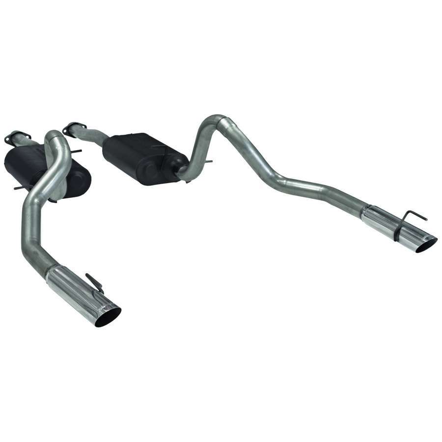 Flowmaster Exhaust System, American Thunder, Cat-Back, 2-1/2" Tailpipe, 3" Tips, Steel, Aluminized, Ford Mustang 1999-200