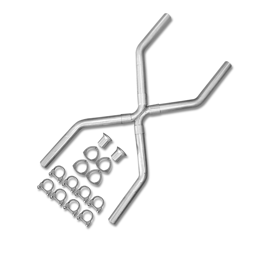 FLOWTECH 2.5in Universal X-Pipe Kit, Cut-To-Fit, Clamps / Collectors