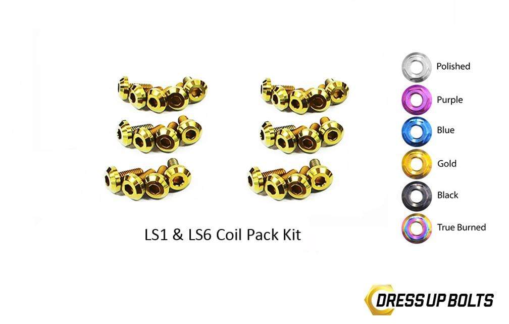 LS1 - LS6 Titanium Dress Up Bolts Coil Pack Kit Corvette, Camaro, Trans AM, GTO