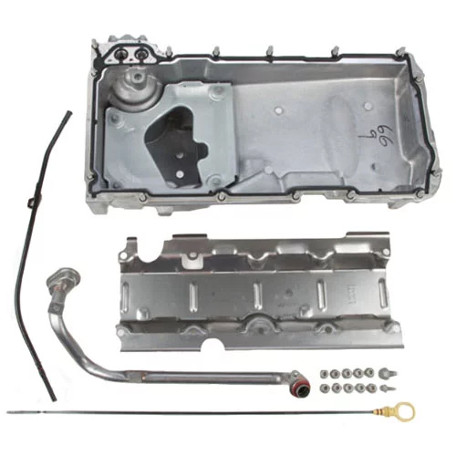 Engine Oil Pan Kit, Rear Sump, 5 qt, Dip Stick /Gasket/Hardware/Windage Tray Included, Aluminum, LS Series