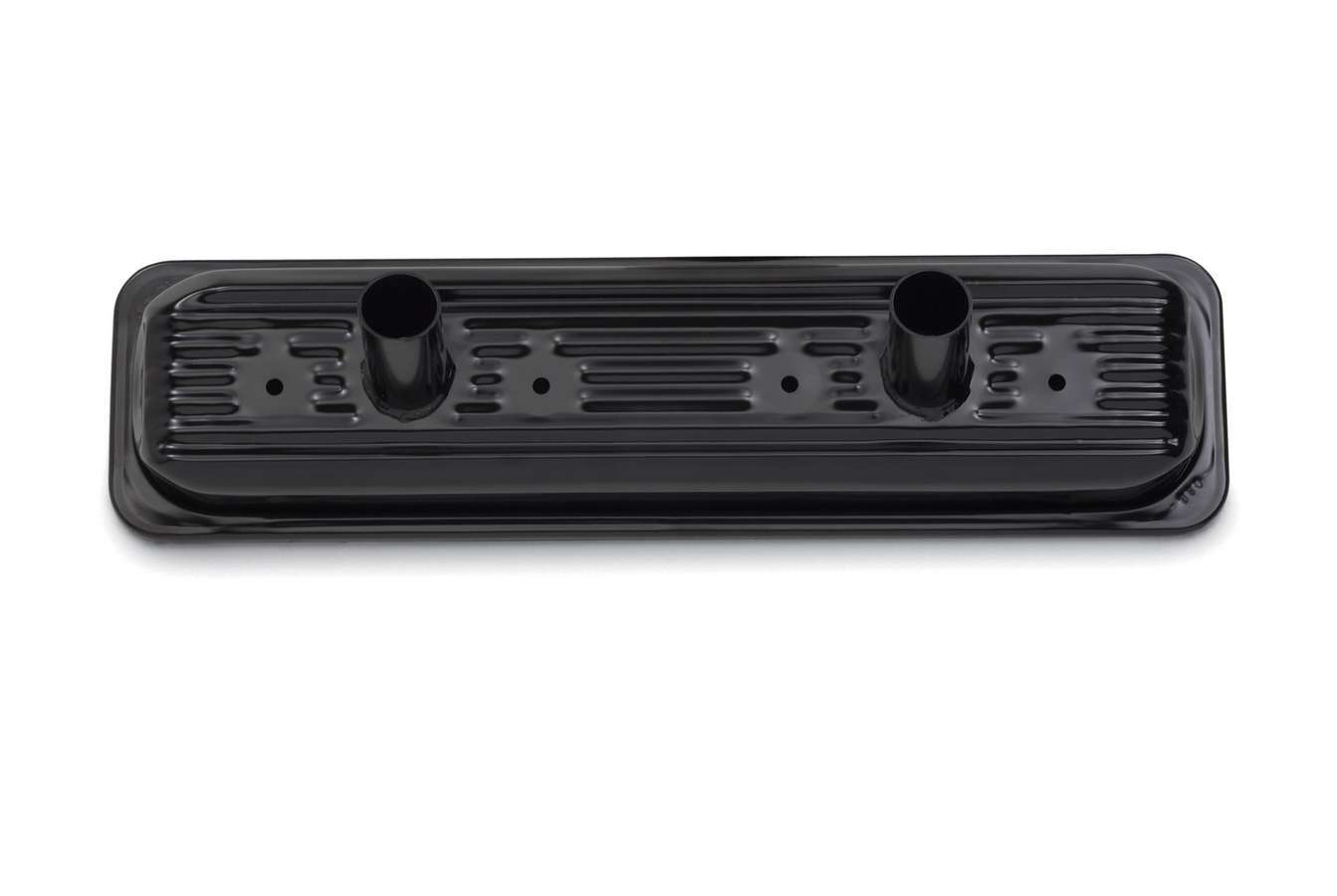 GM Performance, Valve Cover,  Circle Track,  Stock Height,  Breather Tubes,  Steel,  Black Paint,  Center Bolt,  Small Block C