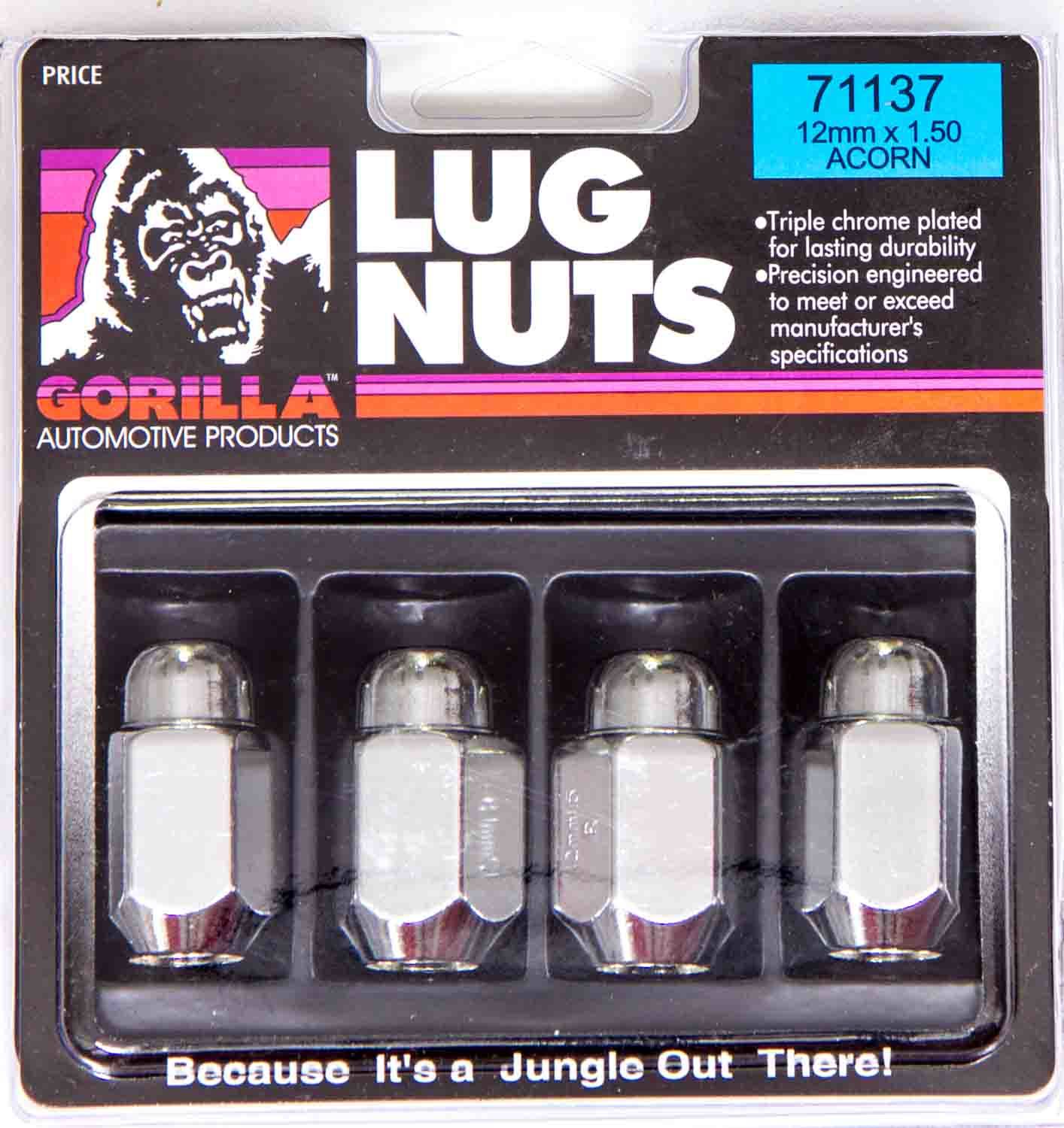 GORILLA 71178 100 Lugnuts 7/16 Acorn 13/16 Hex