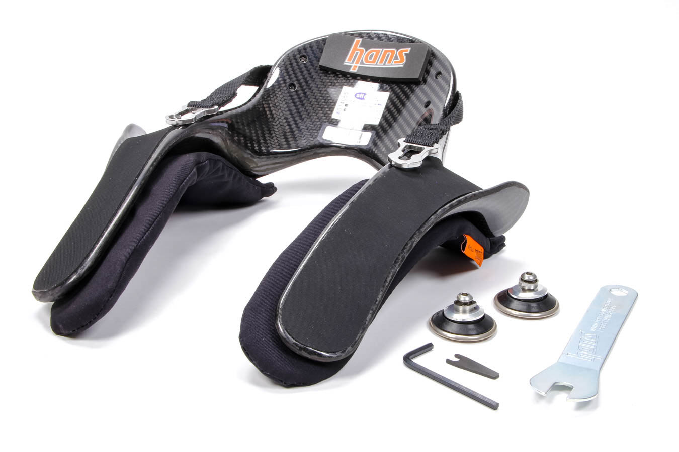 HANS, Head and Neck Support, Ultra Pro Model 20, SFI 38.1, Sliding Post Tether, Helmet Anchor, Carbon Fiber, Medium, Kit