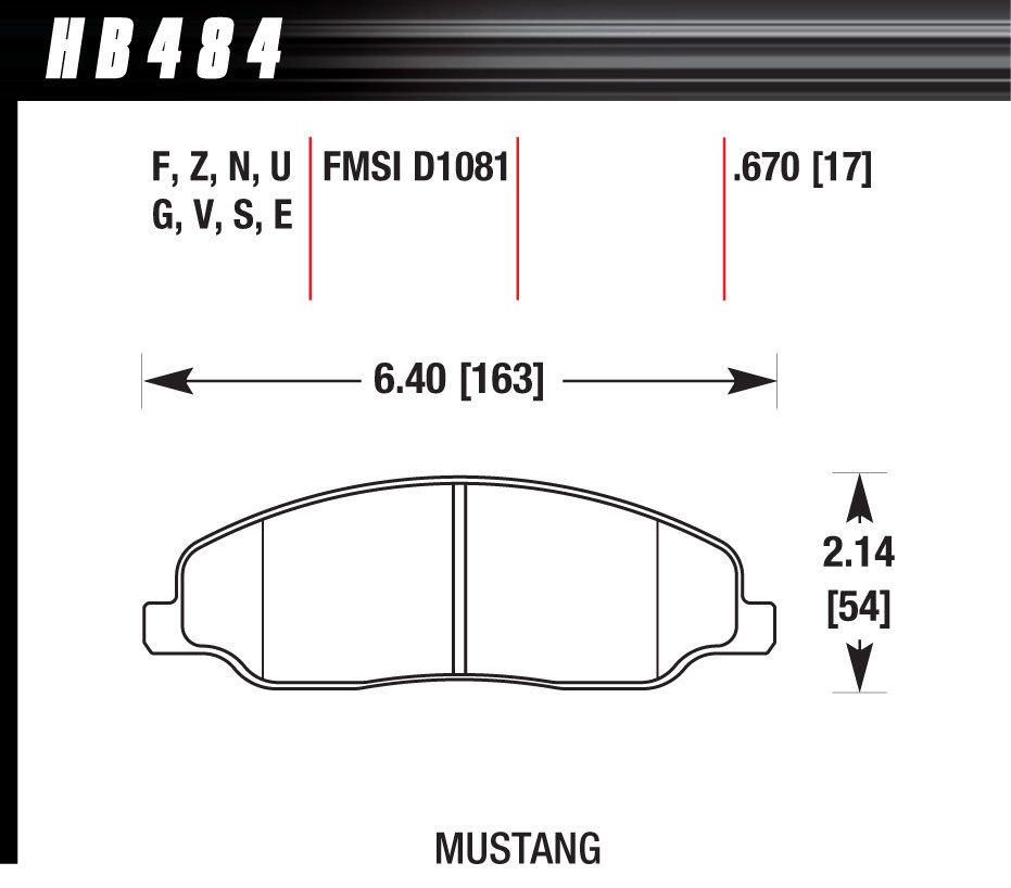 HAWK BRAKE Performance Street Brake Pads (4) HB484F670