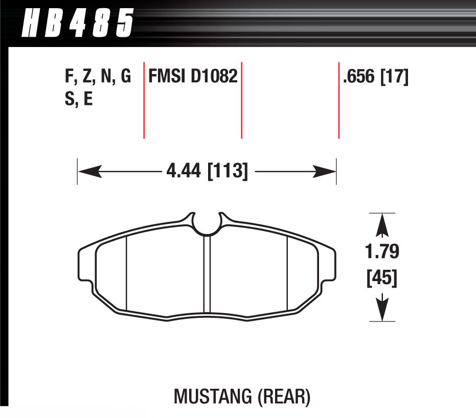 HAWK BRAKE Performance Street Brake Pads (4) HB485F656