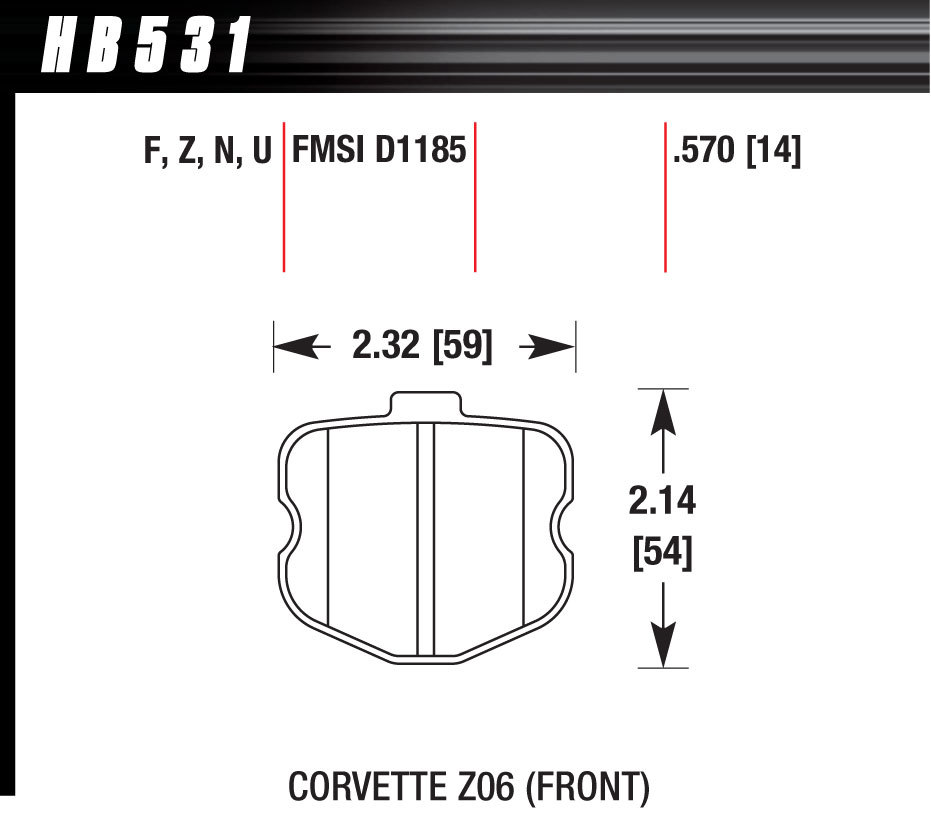 HAWK BRAKE 2006-2013 C6 Corvette Z06 HPS Brake Pads