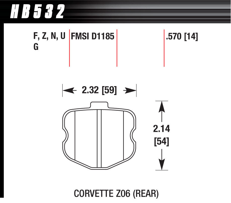 HAWK BRAKE 2006-2013 C6 Corvette Z06 HPS Brake Pads
