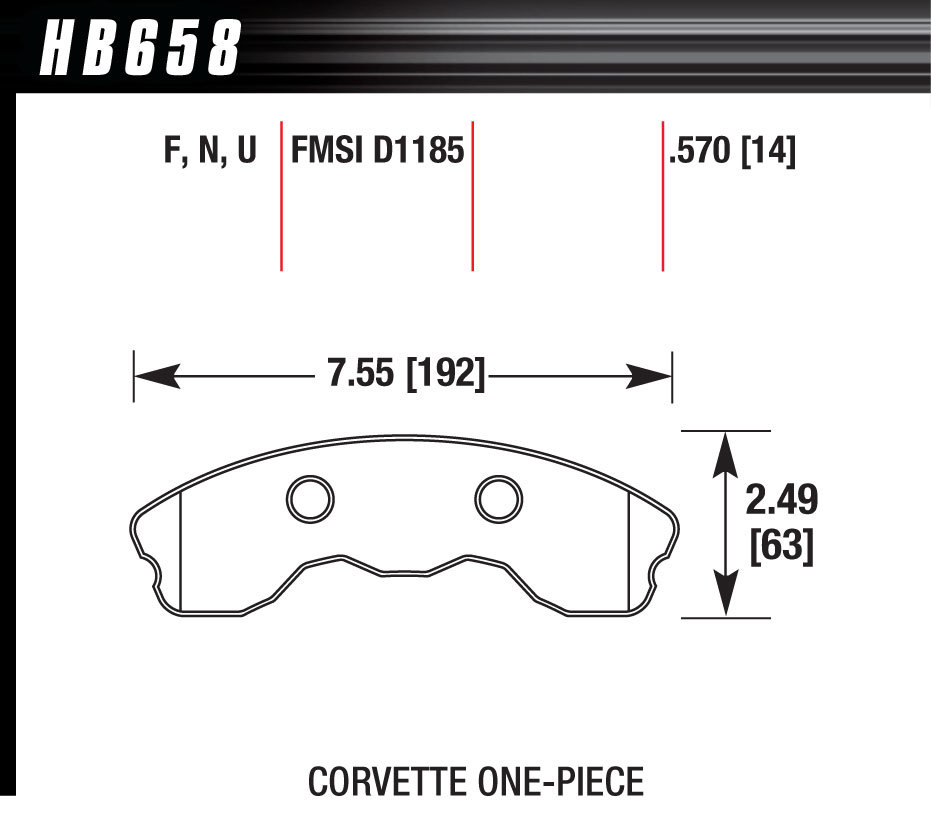 HAWK BRAKE Performance Street Brake Pads (4) HB658F570