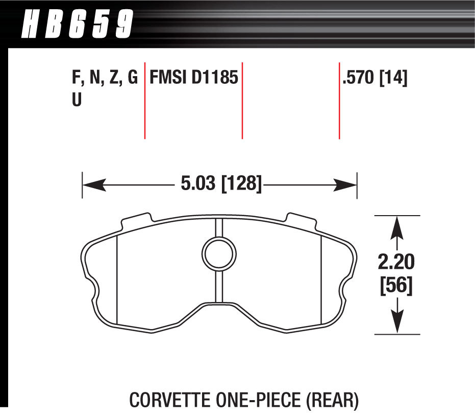 HAWK BRAKE Performance Street Brake Pads (4) HB659F570