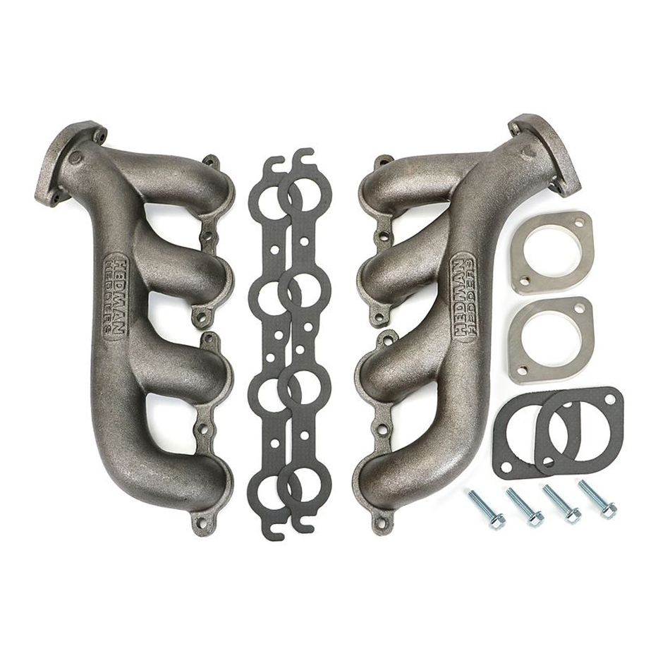HEDMAN Exhaust Manifold, Cast Steel, Natural, GM LS-Series, Pair