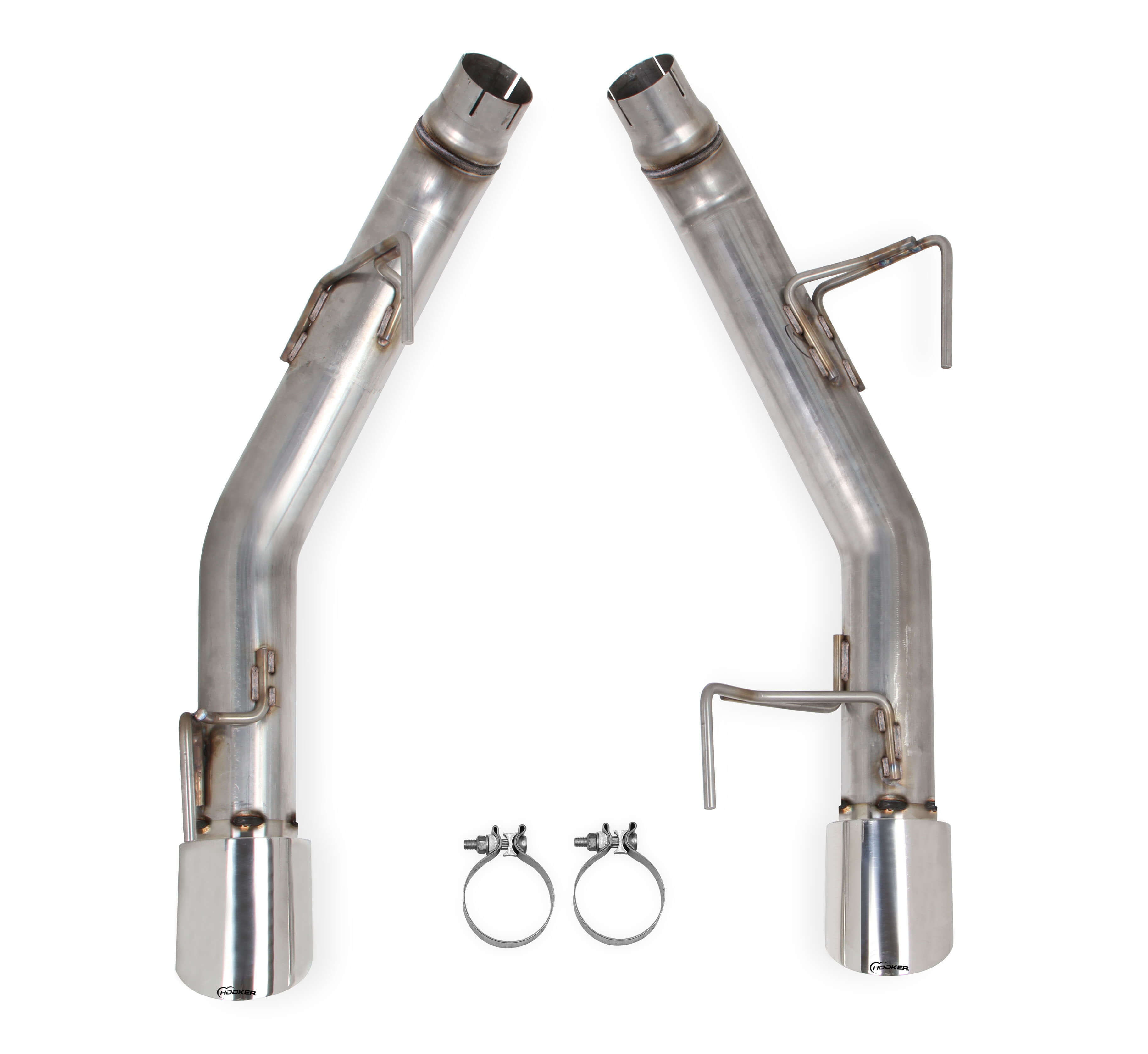 Hooker Exhaust System, Blackheart, Axle Back, 3" Tailpipe, 4" Tips, Stainless, Polished, V8, GT, Ford Mustang 2005-09