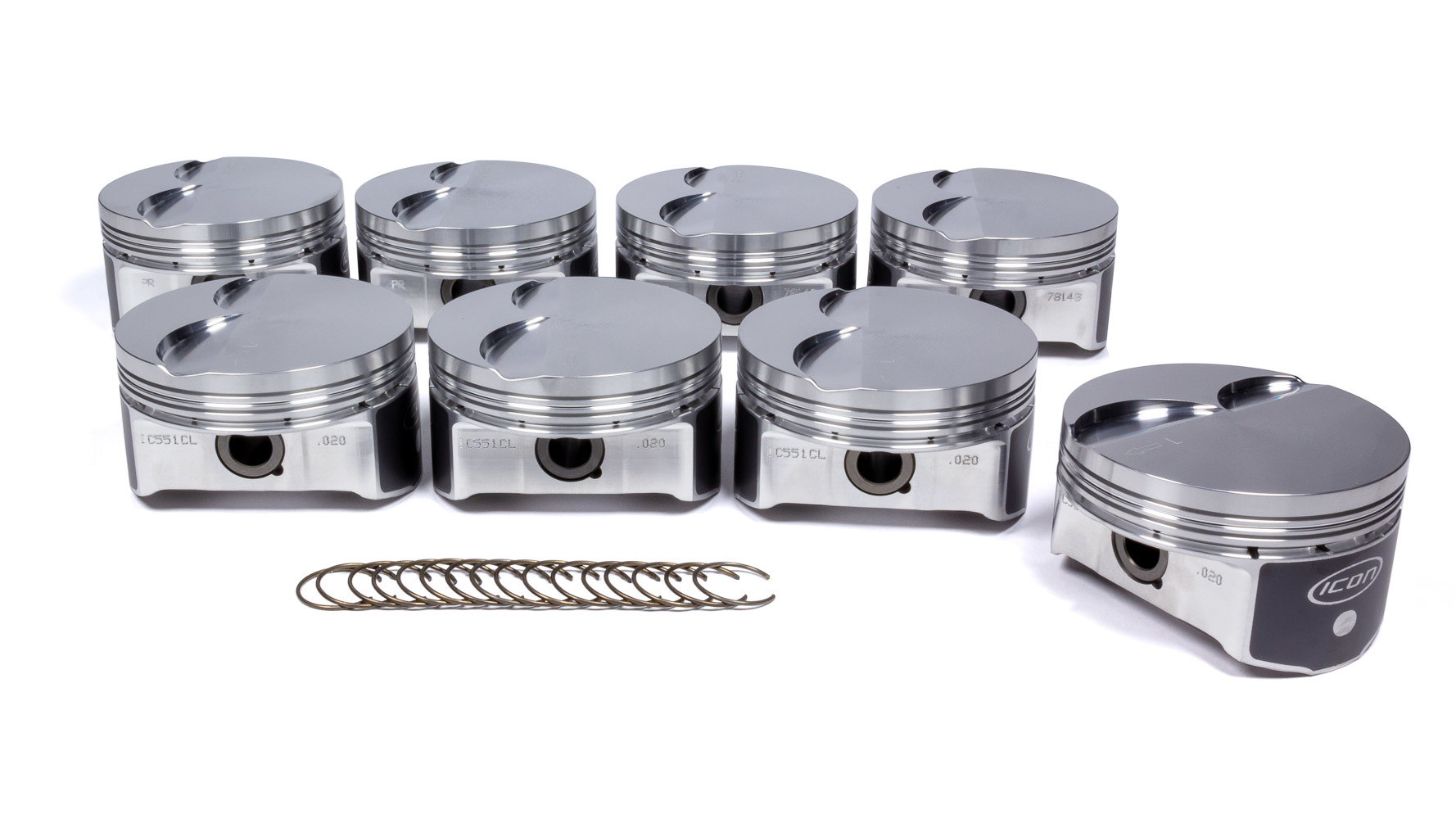 Icon Pistons Premium Forged Piston - GM LS-Series - Set of 8 - 4.020 in Bore