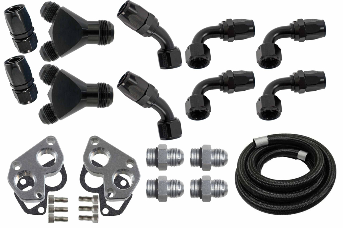 Ict Billet Water Pump Spacer/Gaskets/Nylon Braided - GM LS-Series - Aluminum