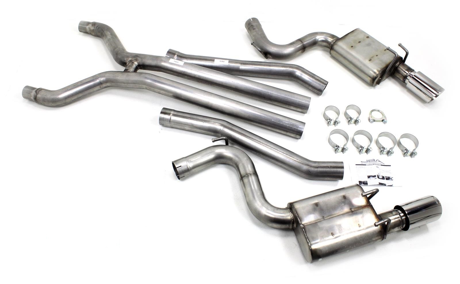 JBA Headers Exhaust System, Cat-Back, 2-1/2" Tailpipe, 4" Tips, Stainless, Natural, GM LS-Series, Chevy Camaro 2015, Kit