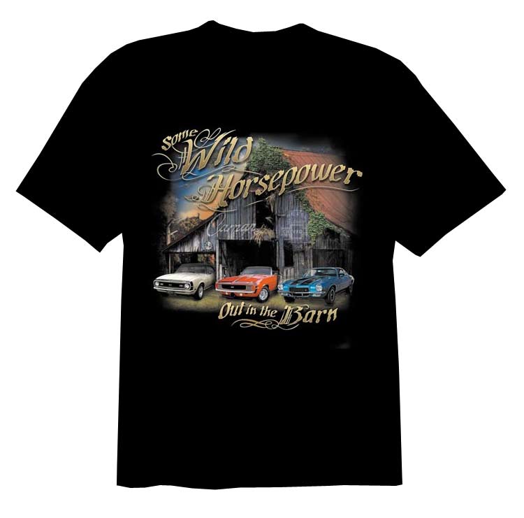 Camaros in the Barn Black Tee Large -JBCVWHB