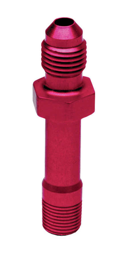 Fitting, Adapter, Straight, 8 AN Male to 1/8 in NPT Male, 2.250 in long, Aluminum, Red Anodize, Oil Pressure Fittings, Each