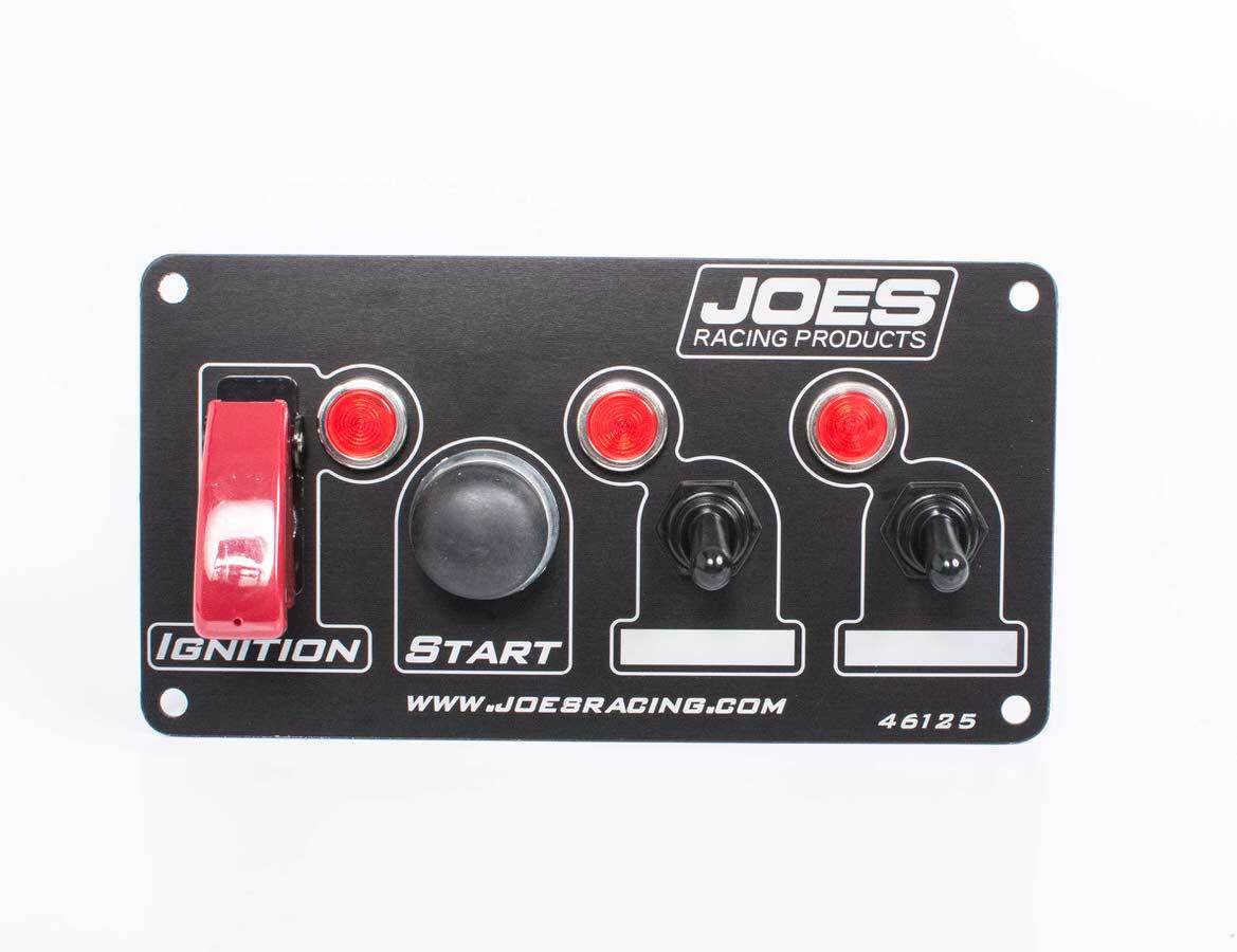 Switch Panel, Dash Mount, 6-5/8 x 3-1/2 in, 1 Safety Cover Toggle / 1 Momentary Button / 2 Toggles, Indicator Lights, Black, Kit