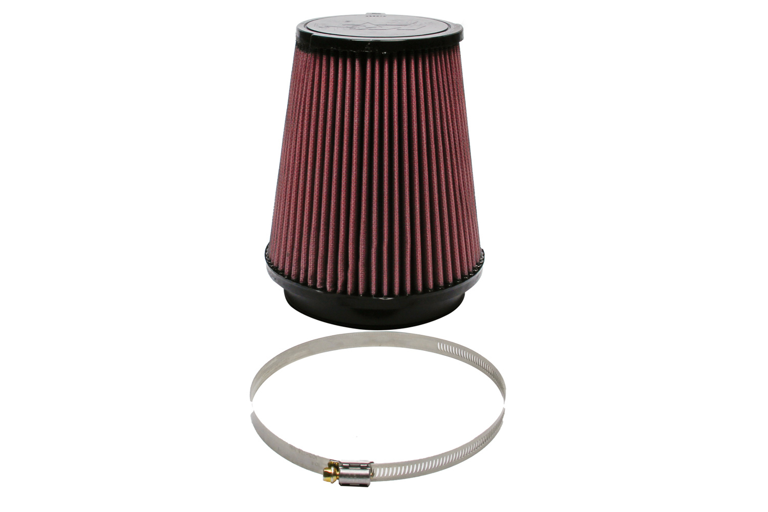 K & N Air Filter Element, Conical, 7/1/4" Base Dia. 5-5/16" Top Dia. 7-15/16" Tall, Reusable Cotton, Ford Modular, S