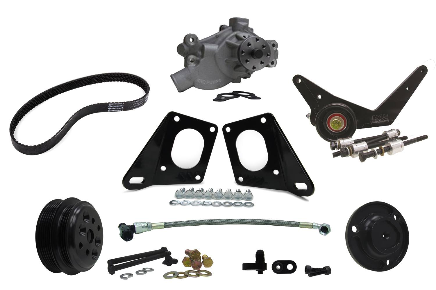 Krc Power Steering 6-Rib Serpentine Pulley Kit - MG LS-Series - Aluminum