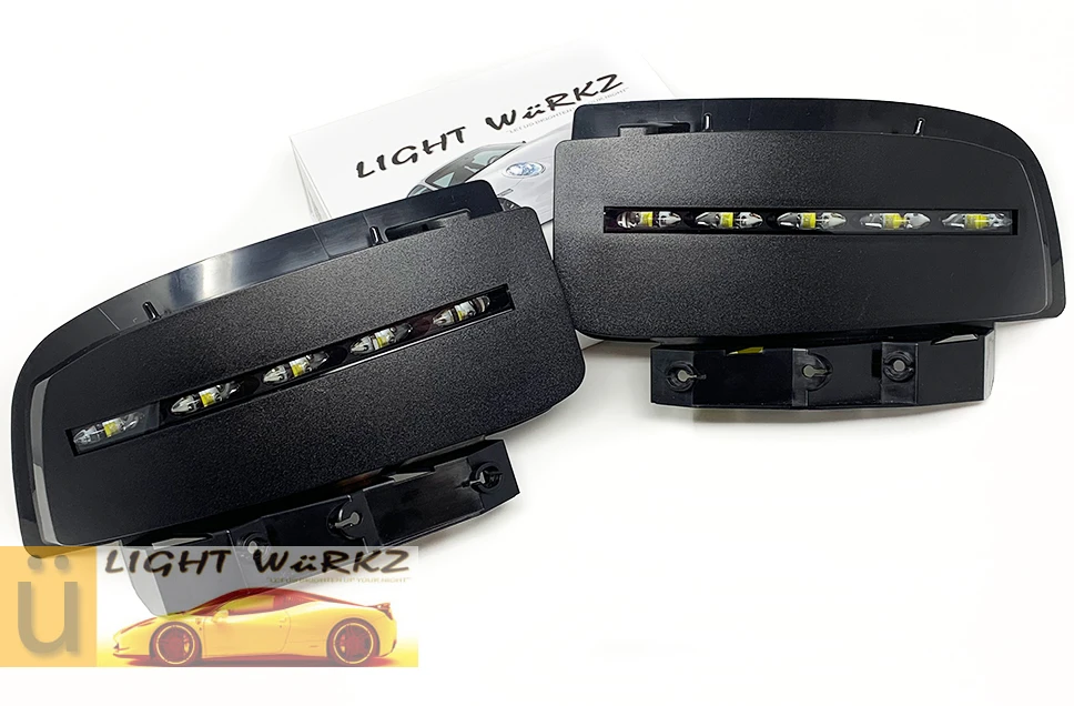 Corvette C6 LED DRL Fog light Replacement Lamps, Projector Style with Black Finish,  Pair with Wiring Harness