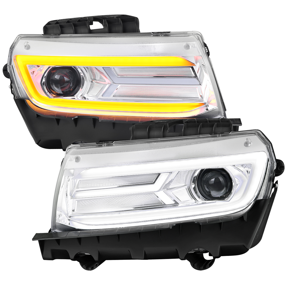Chevrolet Camaro 14-15 Chevy Camaro Led Lt Bar Proj H.L Chrome Housing Clear Lens