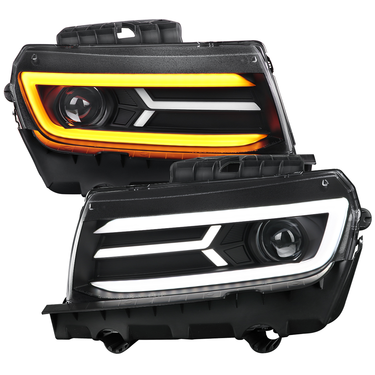 Chevrolet Camaro 14-15 Chevy Camaro Led Lt Bar Proj H.L Full Black Housing Clear Lens