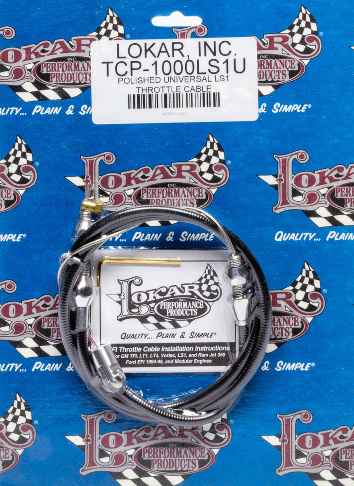 LOKAR Hi-Tech Throttle Cable - GM 350 Ramjet - Black Housing