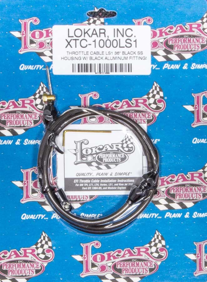 LOKAR Braided Stainless Throttle Cable - GM LS-Series - Black