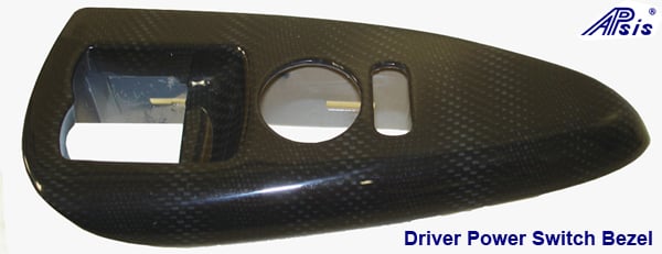 Driver Power Window Bezel, Real Black Carbon C6 Corvette, 2005-2008