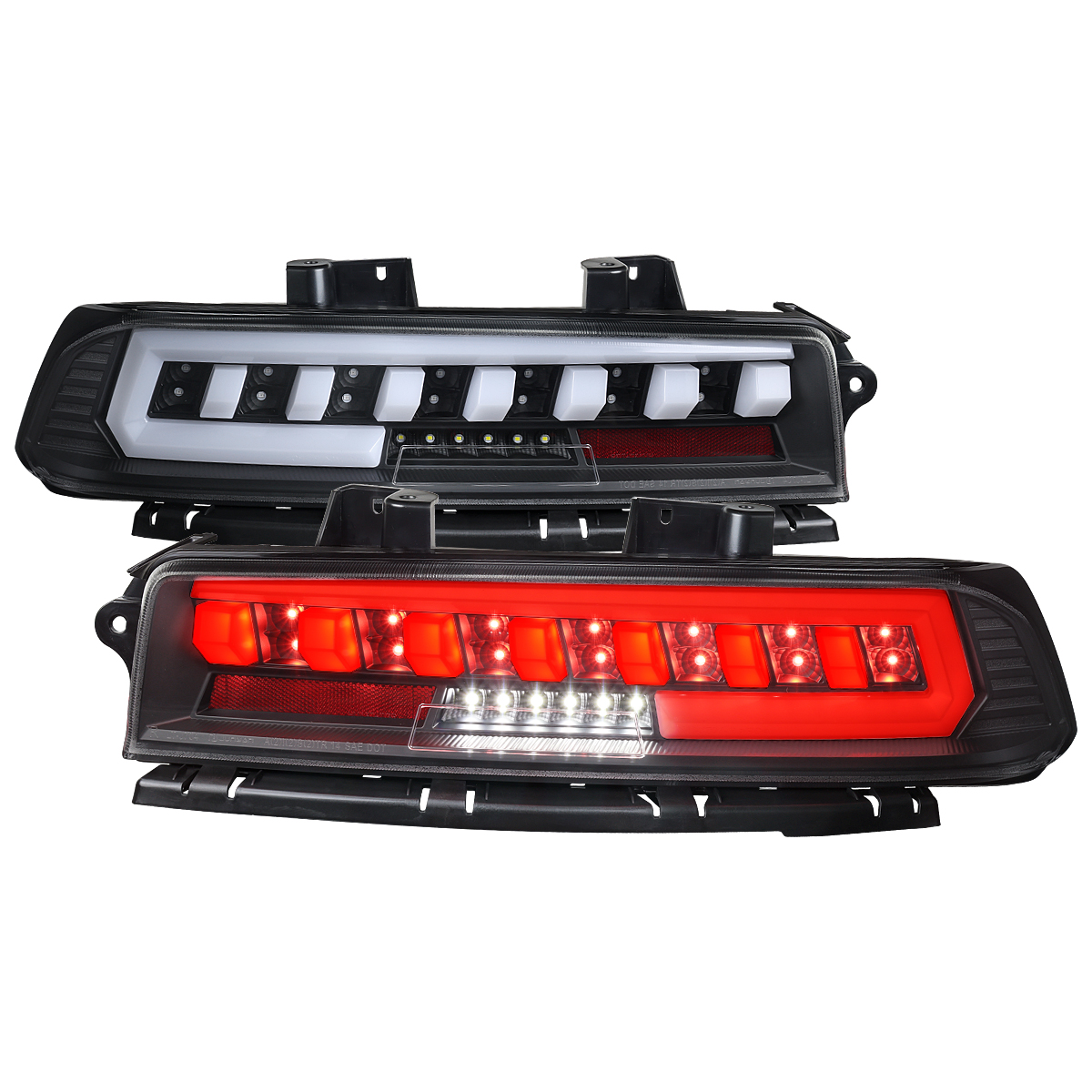 Chevrolet Camaro 14-15   Full Led Tail Light Sequential Signal Matte Black Housing/ Clear Lens