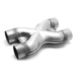 Exhaust X-Pipe, Tru-X Crossover, 2-1/2 in Diameter, Stainless, Natural, Universal, Each